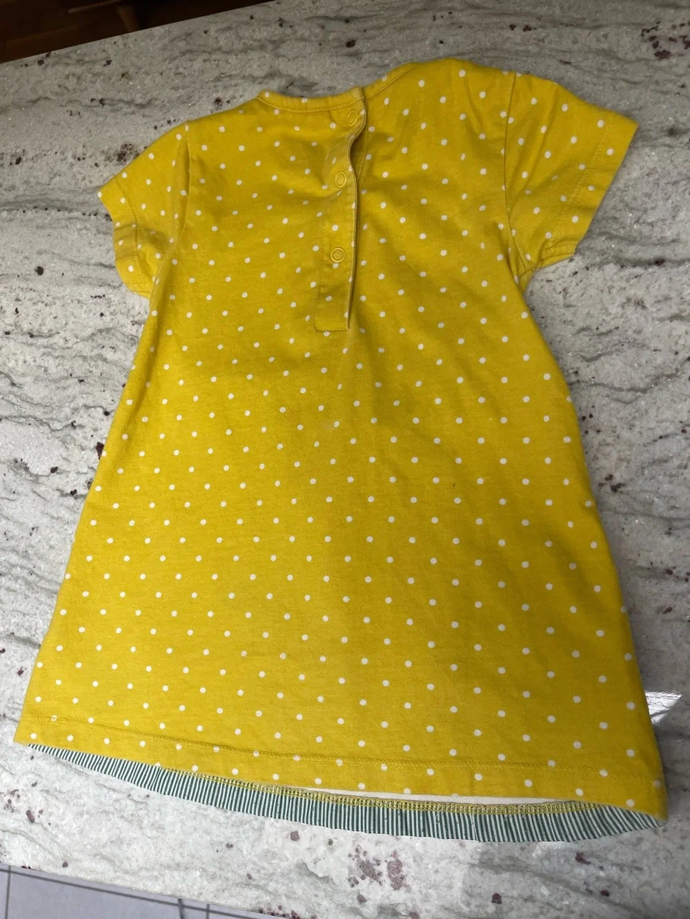 Baby Boden Yellow Polka Dot Farm Animal Appliqué Dress Sheep Chicks Bunny 18-24m